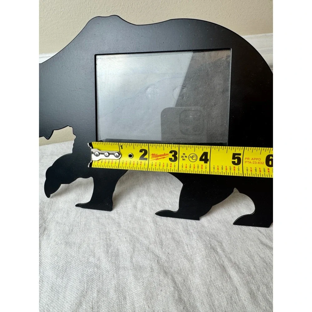 Vintage Black Metal Bear Silhouette Photo Frame 4x6 Rustic Lodge Cabin Decor